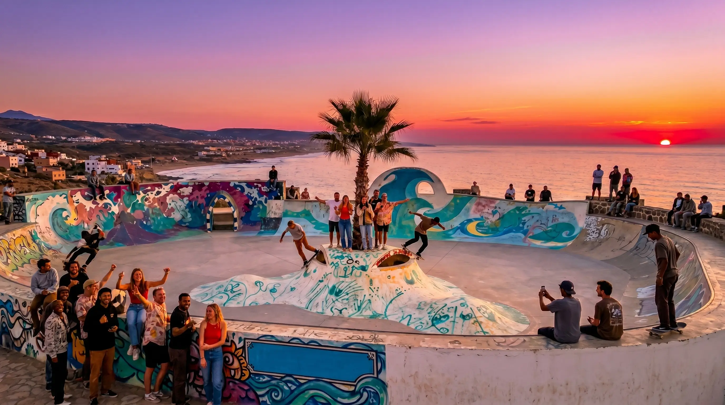 Skateurs locaux partageant leurs expériences après le skating