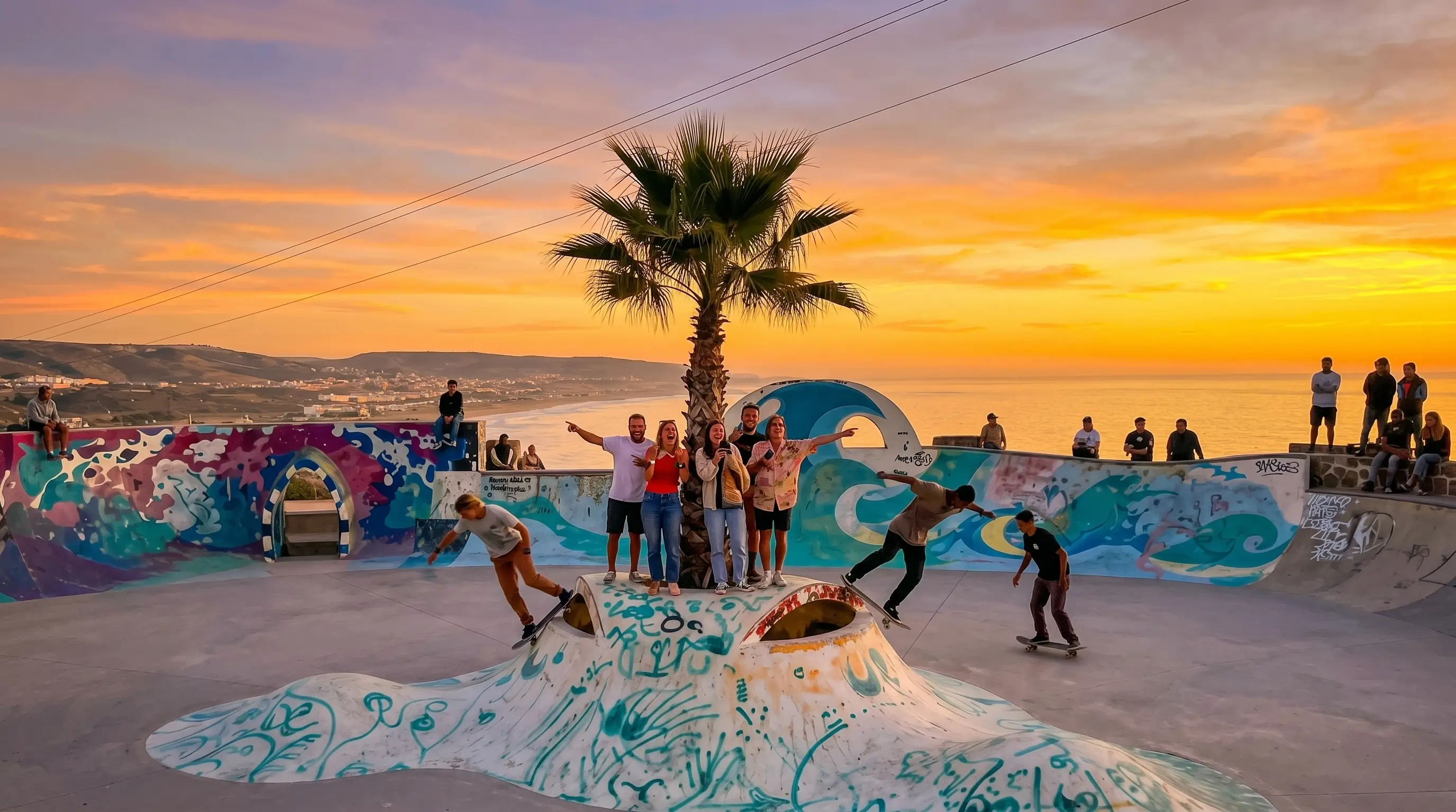 Image principale pour "SkatePark Taghazout : La Destination de Skateboard Ultime au Maroc" illustrant le sujet SkatePark Taghazout